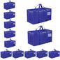 Moving Bags Extra Large 8 Pack - Heavy Duty Storage Totes with Wrap-Around Handles & Reinforced Zippers - Foldable Moving Box Alternative, Water-Resistant for Dorm, Closet & Under Bed Storage (Clear)