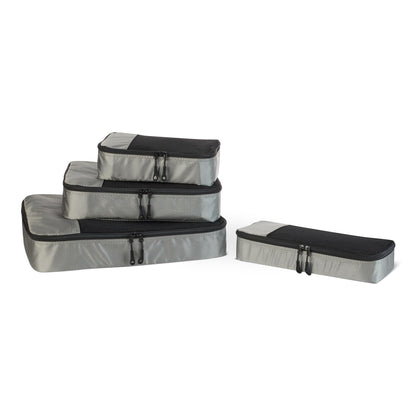 Amazon Essentials 4-Piece Packing Cubes Travel Accessories Set, Luggage Organizer, Suitcase Organizer with Double Zipper, Mesh Top, Space-Saving, Large, Gray (Previously Amazon Basics)