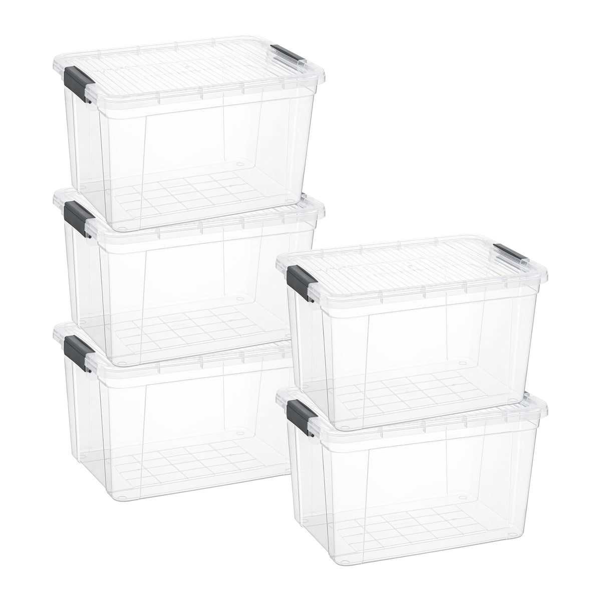 Superio 13.7 Quart Clear Plastic Storage Bin with Lid, Stackable Organizer Box, BPA-Free Storage Container for Home, Garage, School & Office, 1 Pack