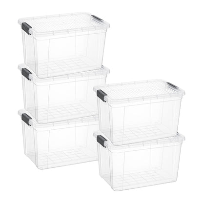 Superio 13.7 Quart Clear Plastic Storage Bin with Lid, Stackable Organizer Box, BPA-Free Storage Container for Home, Garage, School & Office, 1 Pack