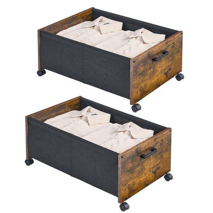 Wooden Under Bed Storage Drawer with Wheels for Space-Saving Storage