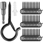 FSAH 36 PCS Q-Hanger Hooks with Safety Buckle, Windproof Screw Hooks