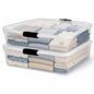 HOMZ Secure Latch, Clear Under Bed Plastic Storage Bins, 56 Quart, 2 Pack