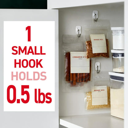 Command Small White Wire Hooks, 28 Hooks, 32 Strips