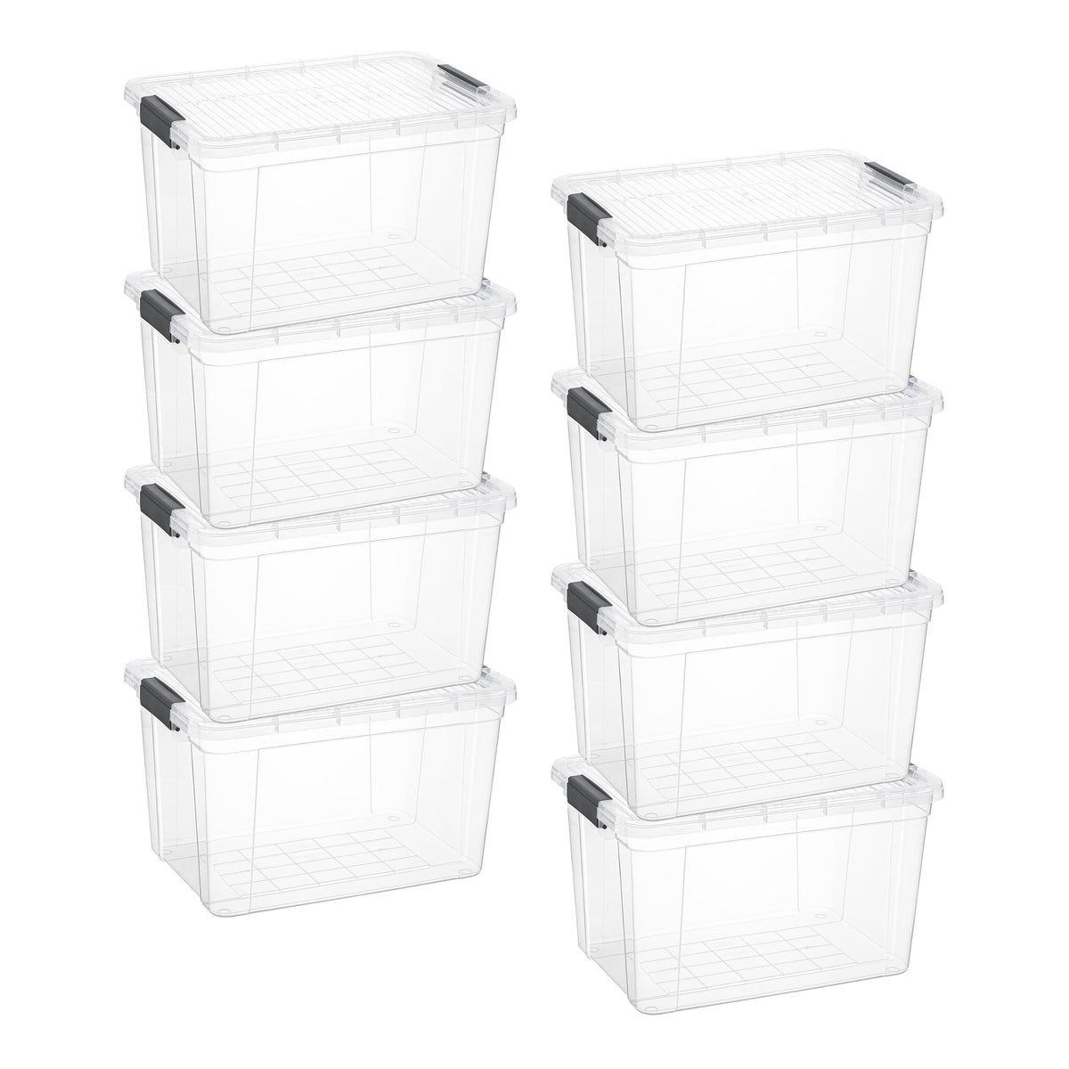 Superio 13.7 Quart Clear Plastic Storage Bin with Lid, Stackable Organizer Box, BPA-Free Storage Container for Home, Garage, School & Office, 1 Pack