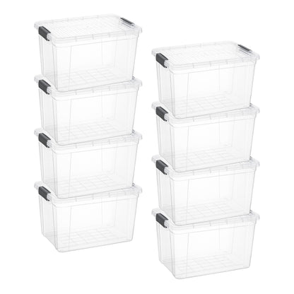 Superio 13.7 Quart Clear Plastic Storage Bin with Lid, Stackable Organizer Box, BPA-Free Storage Container for Home, Garage, School & Office, 1 Pack
