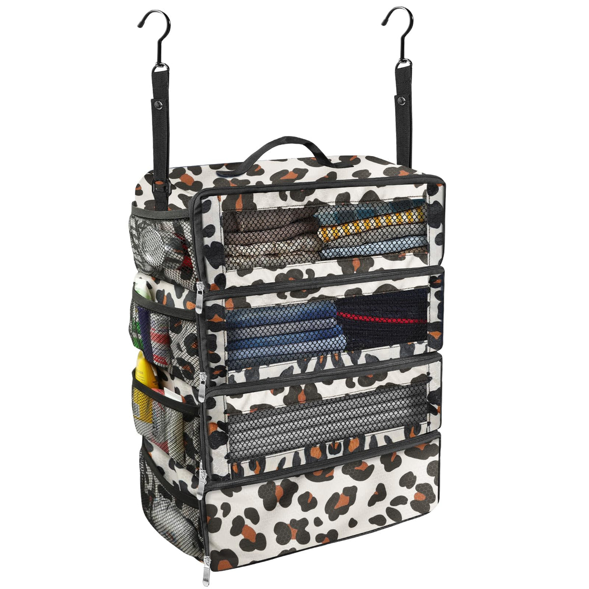 Olosar Suitcase Organizer, Travel Luggage Organizer Portable Hanging Travel Shelves Collapsible Hanging Packing Cubes for Carry on Suitcase