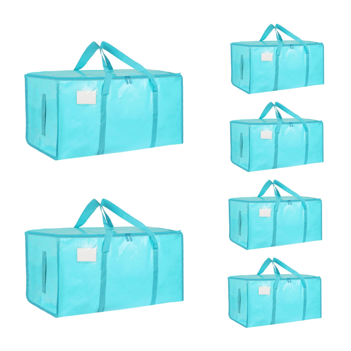 Moving Bags Extra Large 8 Pack - Heavy Duty Storage Totes with Wrap-Around Handles & Reinforced Zippers - Foldable Moving Box Alternative, Water-Resistant for Dorm, Closet & Under Bed Storage (Clear)