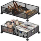 Under Bed Storage Containers,2 Pack Foldable Underbed Storage Containers with Handles and Wheels,Folding Bed Shoes Clothes Organizer,Easy Assembly Underbed Storage for Toy ,Bedding,Bedroom(Black)