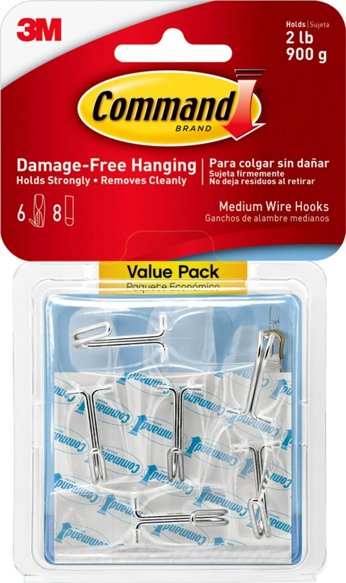 Command Medium Clear Wire Hooks, 10 Hooks, 12 Strips