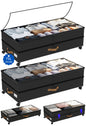 Under Bed Storage with Wheels 2-Pack, 75L XXL Under the Bed Storage Containers Large, 12" Tall Adjustable Storage for Underbed with Lids, Rolling for Clothes, Shoes, Blankets (Black)
