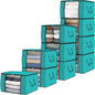 Fab totes 6 Pack Storage Bags for Clothes Blanket Storage Bins with Lids