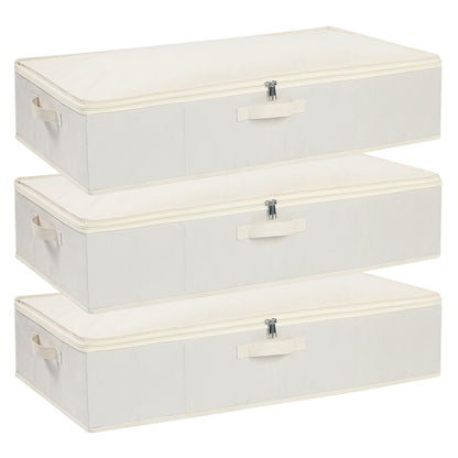 Underbed Storage Organizers,Beige,1 Pack,23.6x11.8x5.9 Inch