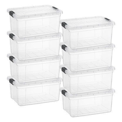 Superio 13.7 Quart Clear Plastic Storage Bin with Lid, Stackable Organizer Box, BPA-Free Storage Container for Home, Garage, School & Office, 1 Pack