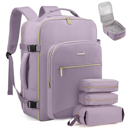 LOVEVOOK 40L Travel Backpack Flight Approved Carry on Backpack,3 Packing Cubes,Waterproof Personal Item Travel Bag,TSA Carry on Luggage Suitcase Travel Essentials,Gifts for Women & Men,fits 17" Laptop