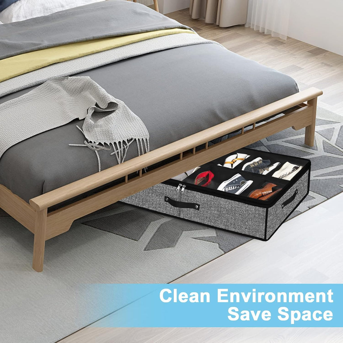 Under Bed Storage Organizer for Closet 2pc-24 Pairs Shoe Boxes