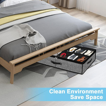 Under Bed Storage Organizer for Closet 2pc-24 Pairs Shoe Boxes