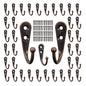 POZEAN Wall Hooks for Hanging, 40 Pack Black Small Coat Hooks with 80 Screws, Heavy Duty Single Prong Wall Hooks for Keys, Cups,Towels,Bag and More