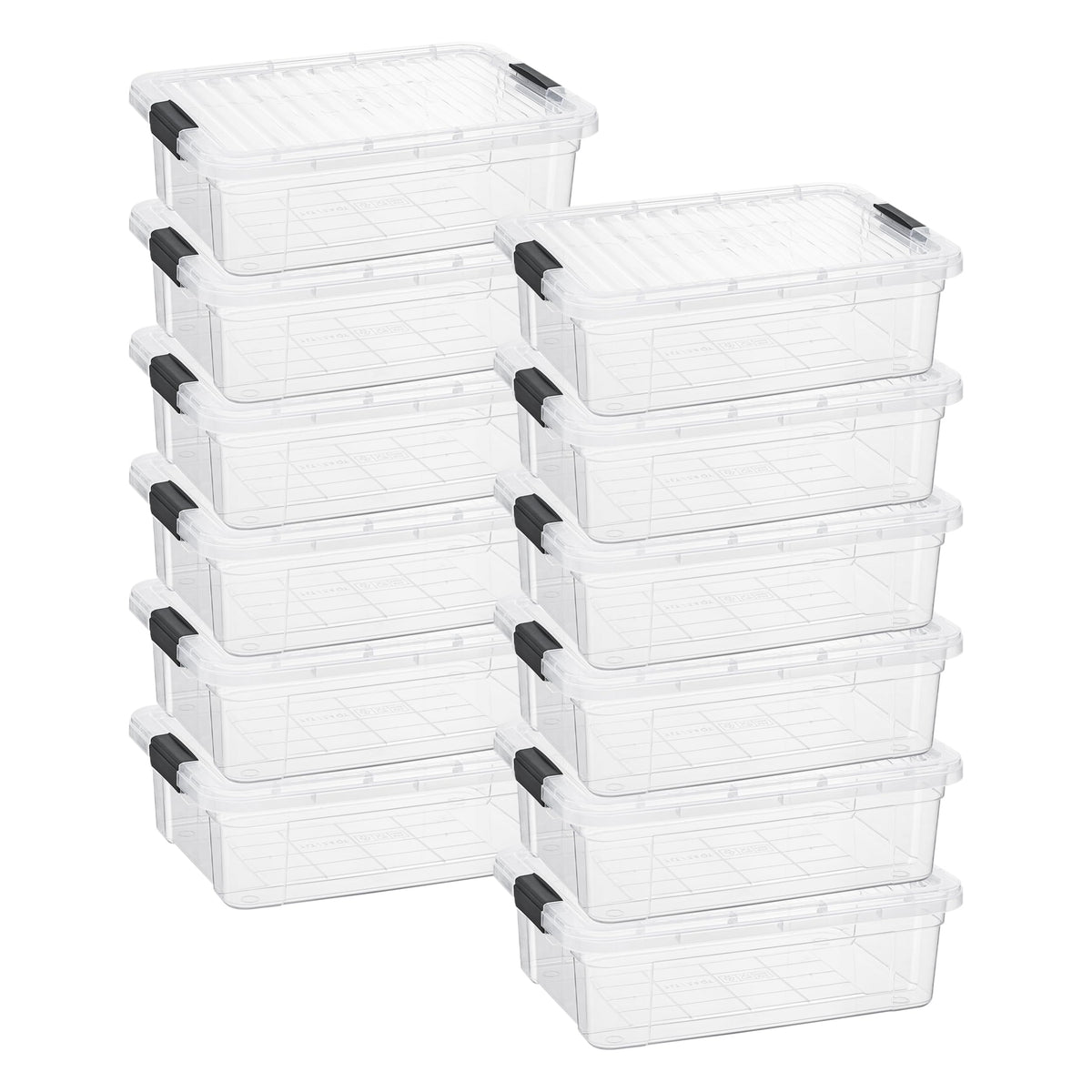 Superio 13.7 Quart Clear Plastic Storage Bin with Lid, Stackable Organizer Box, BPA-Free Storage Container for Home, Garage, School & Office, 1 Pack