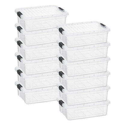 Superio 13.7 Quart Clear Plastic Storage Bin with Lid, Stackable Organizer Box, BPA-Free Storage Container for Home, Garage, School & Office, 1 Pack