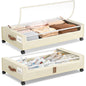 Yecaye Under Bed Storage with Wheels, 2Pack Under Bed Storage Containers, Underbed Shoe Storage Organizer, Rolling Under Bed Metal Drawers for Clothes, Blankets(30.71 x 16.93 x 6.69 in)