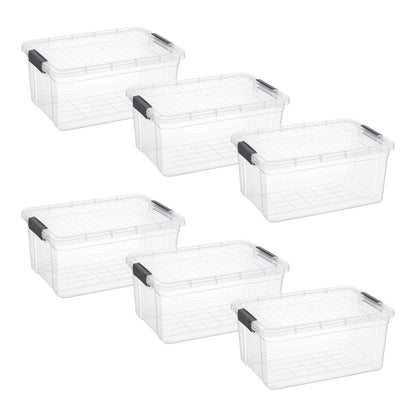 Superio 13.7 Quart Clear Plastic Storage Bin with Lid, Stackable Organizer Box, BPA-Free Storage Container for Home, Garage, School & Office, 1 Pack