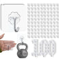 DDMY Adhesive Wall Hooks Heavy Duty 50LB Clear Hook 24 Pack for Hanging