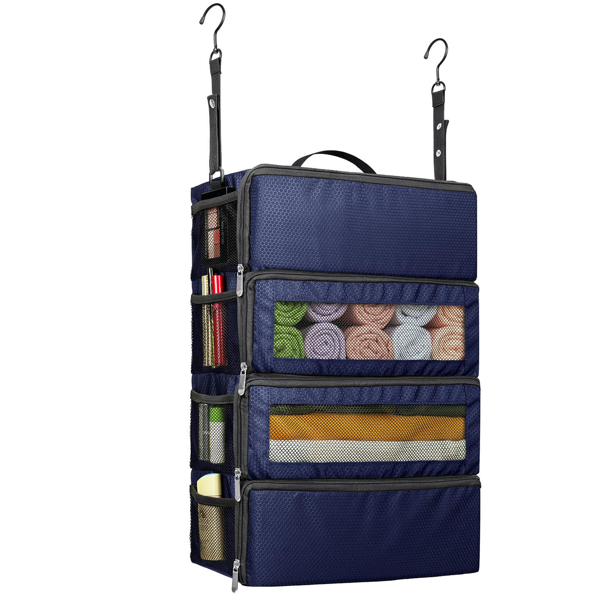 Suitcase Organizer, Hanging Travel Luggage Organizer Shelves Carry On Bag