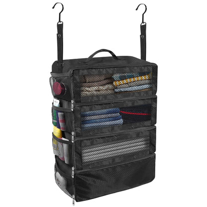Olosar Suitcase Organizer, Travel Luggage Organizer Portable Hanging Travel Shelves Collapsible Hanging Packing Cubes for Carry on Suitcase