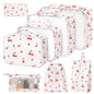 8 Set Packing Cubes for Suitcases,Suitcase Organizer with Shoe,Cosmetics,Clothing, and Accessories Bags for Travel Luggage Organizer Women Men(Pink Bows)