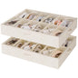 StorageWorks 2-Pack 24-Pair Under Bed Shoe Storage Organizer, Beige