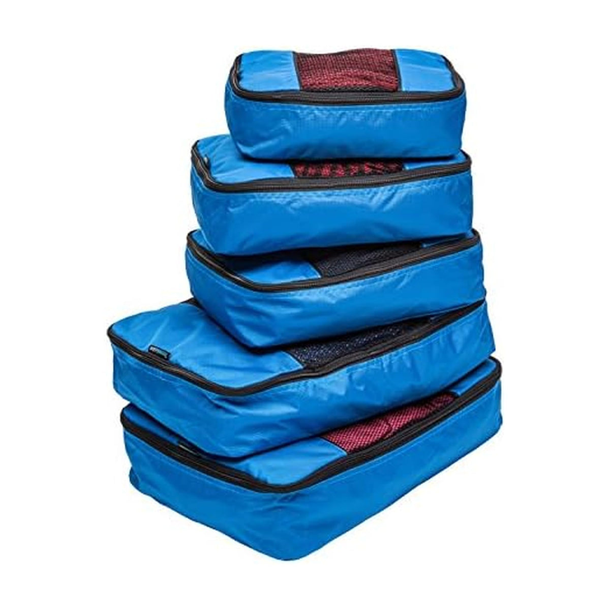 TravelWise Packing Cube System - Durable 5 Piece Weekender Plus Set (Black)