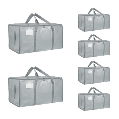Moving Bags Extra Large 8 Pack - Heavy Duty Storage Totes with Wrap-Around Handles & Reinforced Zippers - Foldable Moving Box Alternative, Water-Resistant for Dorm, Closet & Under Bed Storage (Clear)