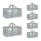 Moving Bags Extra Large 8 Pack - Heavy Duty Storage Totes with Wrap-Around Handles & Reinforced Zippers - Foldable Moving Box Alternative, Water-Resistant for Dorm, Closet & Under Bed Storage (Clear)