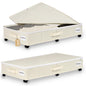 Vincona Under Bed Storage with Wheels, 2 Pack Under Bed Storage Containers with Label Holders for Clothes, Shoes and Blankets, Rolling Underbed Shoe Organizer with Cover, Beige (30.71x15.7x7.28 in)