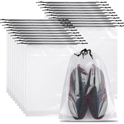 20 Pack Shoe Bags for Travel, Clear Travel Shoe Bags for Packing Waterproof