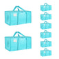 Moving Bags Extra Large 8 Pack - Heavy Duty Storage Totes with Wrap-Around Handles & Reinforced Zippers - Foldable Moving Box Alternative, Water-Resistant for Dorm, Closet & Under Bed Storage (Clear)