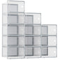 Kuject X-Large Shoe Storage Boxes 12 Pack, Clear Stackable Shoe Organizer