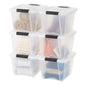 IRIS USA 6-Pack 54 Quart Storage Bins with Lids, Clear