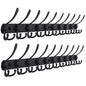 Dseap Coat Rack Wall Mounted - 5 Tri Hooks, Heavy Duty, Stainless Steel, Metal Coat Hook Rail for Coat Hat Towel Purse Robes Mudroom Bathroom Entryway (Black, 2 Packs)