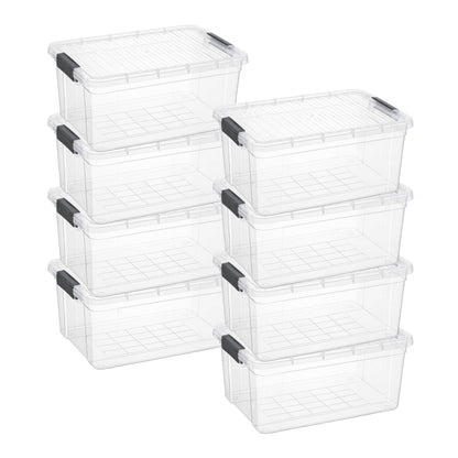 Superio 13.7 Quart Clear Plastic Storage Bin with Lid, Stackable Organizer Box, BPA-Free Storage Container for Home, Garage, School & Office, 1 Pack