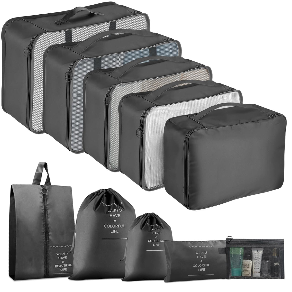Packing Cubes for Travel 8 Set Luggage Organizer Bags