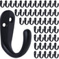 IBosins 50PCS Coat Hooks Wall Mounted Black Single Prong Robe Hook