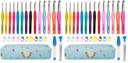 Yarniss Crochet Hooks,14 Size Ergonomic Crochet Hooks Set 2mm(B)-10mm(N)