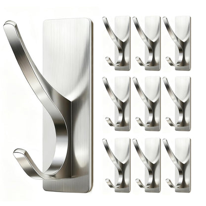 pickpiff White Self-Adhesive Hook, 13LB Hanger for Coat/Towel, 6 Pack