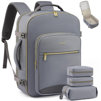 LOVEVOOK 40L Travel Backpack Flight Approved Carry on Backpack,3 Packing Cubes,Waterproof Personal Item Travel Bag,TSA Carry on Luggage Suitcase Travel Essentials,Gifts for Women & Men,fits 17" Laptop