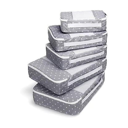 TravelWise Packing Cube System - Durable 5 Piece Weekender Plus Set (Black)