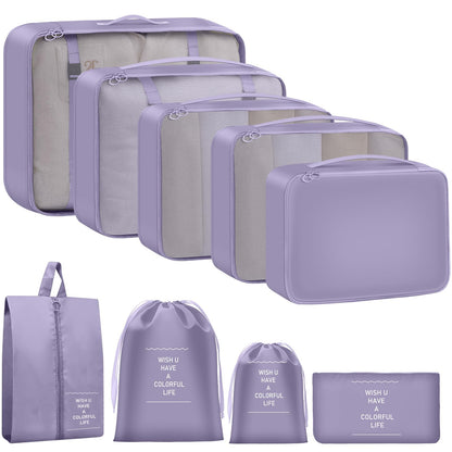 9 Set Packing Cubes for Travel Essentials - Lightweight Carry-On Luggage Organizer Bags with Shoe, Clothes & Laundry Bags for Airplane, Family & Business Travel, Leopard print