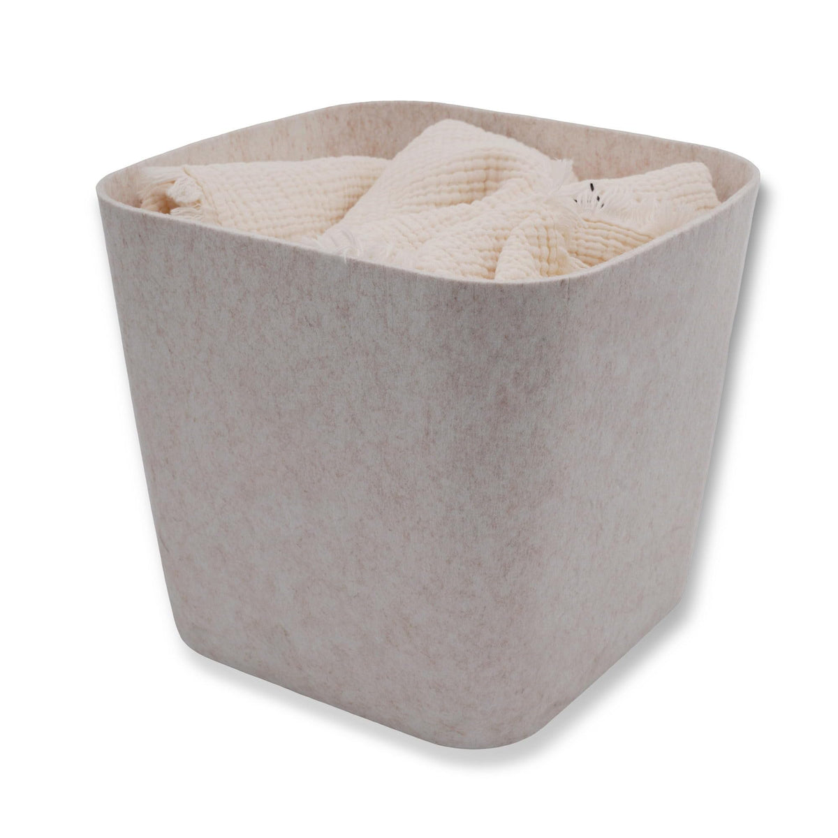 Welaxy Felt Underbed Storage Basket Oatmeal Natural Nordic shelf bin long
