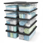 HOMZ Clear Plastic Storage Bins w/Snaplock Lids, 28 Qt, Gray, 2 Pack